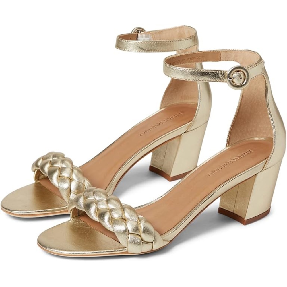 Bernardo Gold Braided Strap Heels